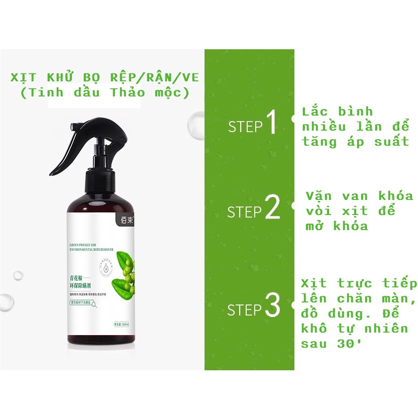 Bình xịt diệt Bọ mạt, bọ rệp, ve Chiết xuất từ Thảo mộc
