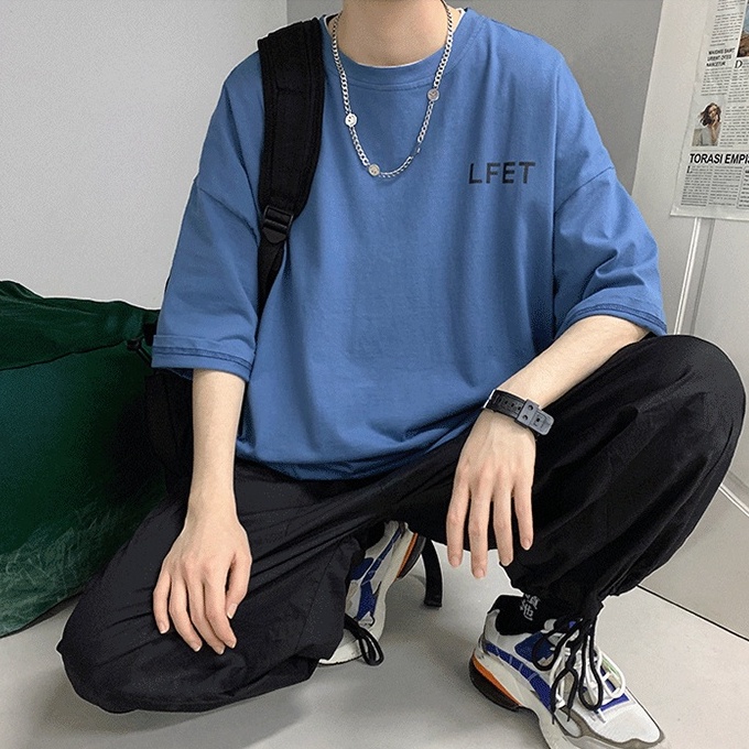 Áo Thun Tay Ngắn Cổ Tròn In Chữ M-8XL Phong Cách Harajuku Dễ Phối Đồ Thời Trang Mùa Hè Cho Nam