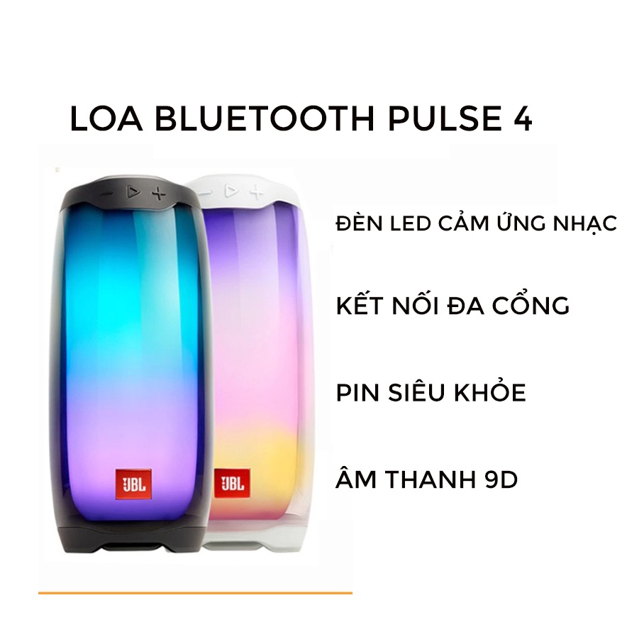 Loa Bluetooth PULSE 4 Đèn Led 360 Pin Cực Khoẻ Âm Thanh Chuẩn Bass Căng Đét SUVADO