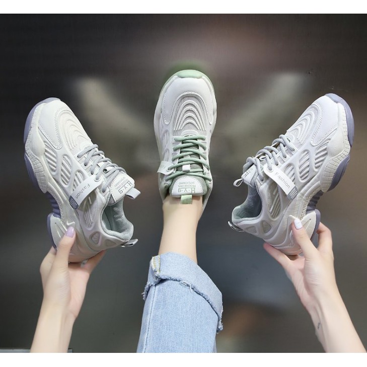 Giày sneaker nữ MS005 (xám trắng)