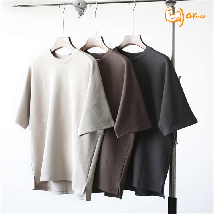 [GYMen] Cửa Hàng Khuyến Nghị Áo Thun Thể Thao Nam Tay Ngắn Dáng Rộng Bằng Vải Cotton Nguyên Chất Cỡ Lớn Amekaji Retro Nhật Bản
