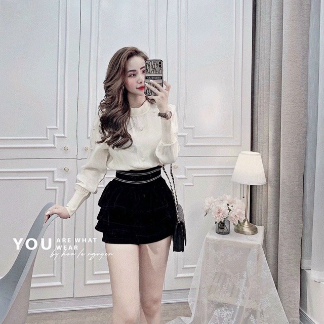 Quần giả váy tầng nhung hàng đẹp Quảng Châu