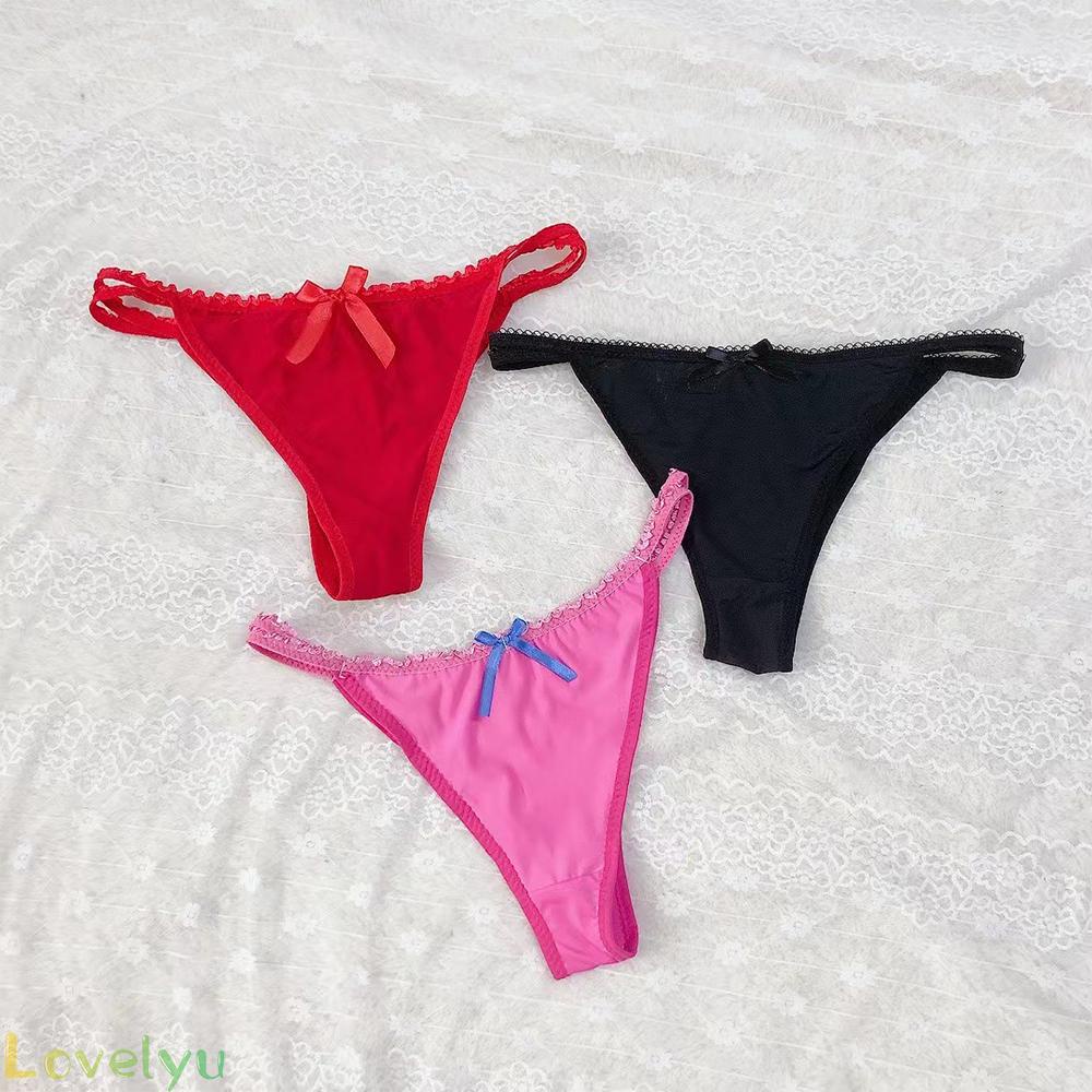 【LOVELYU】Womens Mesh Sheer Bulge Pouch Bikini Briefs Thongs Underwear Underpants【Good Quality】