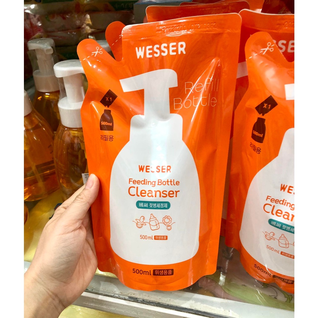 NƯỚC RỬA BÌNH SỮA WESSER DẠNG GÓI
