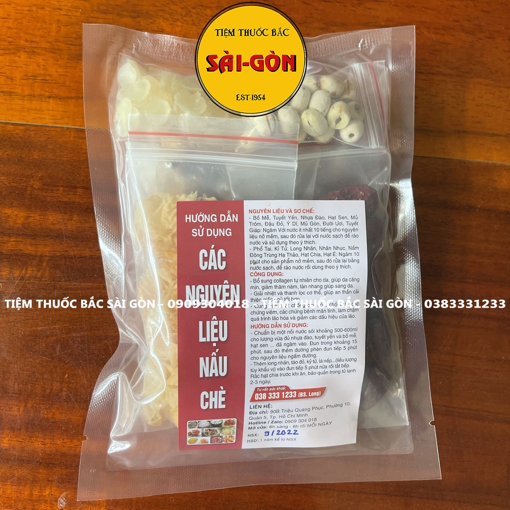 5 Gói Chè Dưỡng Nhan Lớn (Mỗi gói nấu 10 chén) - Tiệm Thuốc Bắc Sài Gòn