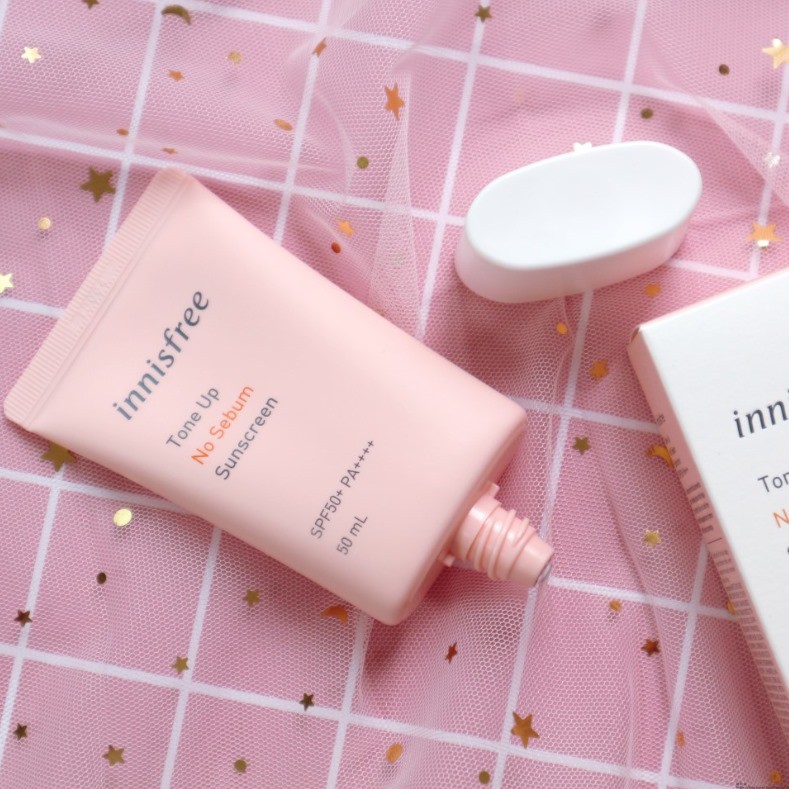 Kem Chống Nắng Innisfree Tone Up No Sebum Sunscreen SPF50/PA++++ 50ml Kiềm Dầu, Nâng Tone