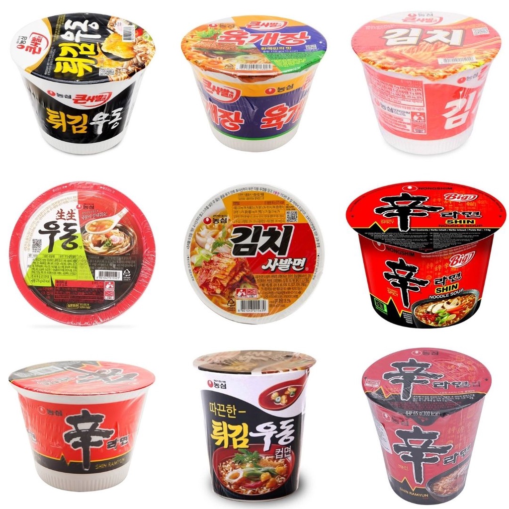 Mì Ăn Liền Cay NongShim Vị Tôm/Vị Hải Sản/Vị Bò Cay/KimChi/Shinramyun/Udon - Mỳ Ly Ăn Liền Nhập Khẩu Hàn Quốc