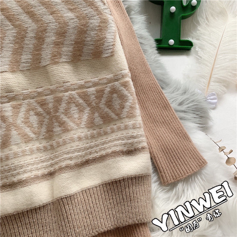 One set Áo sweater Dệt Kim + Đầm Sát Nách Thời Trang Thu Đông 2022