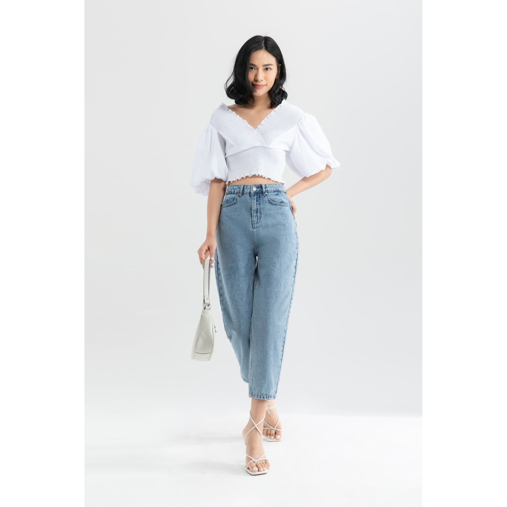 [Mã FAMALLT5 giảm 15% đơn 150k] Quần jeans nữ ống đứng IVY moda MS 25B8015