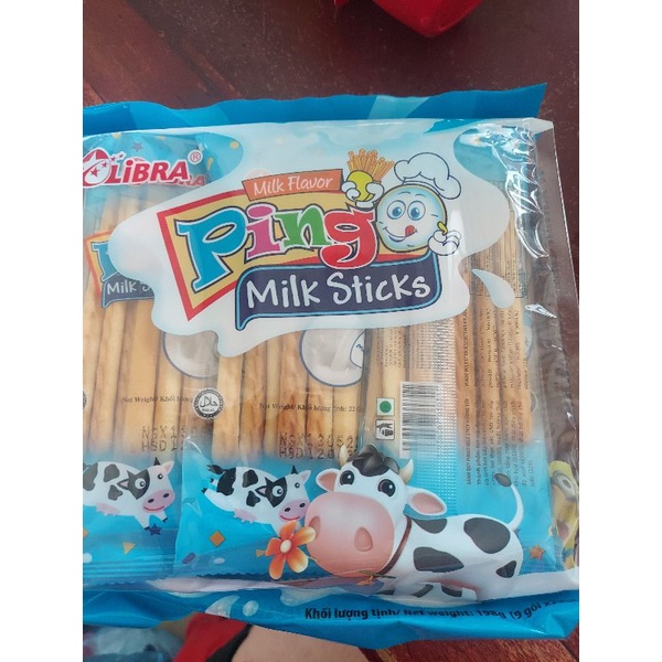 Bánh Quy Ping Milk Stick Hương Sữa Túi 198g (9 gói x 22g/gói)