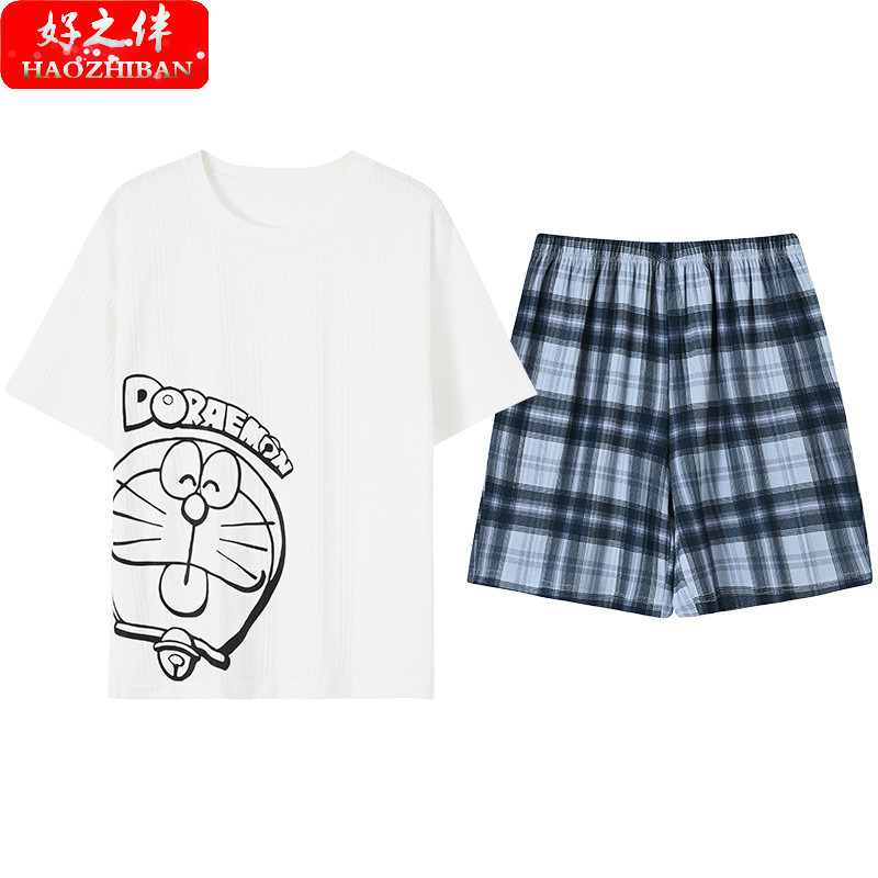 Bộ Đồ Ngủ Vải Cotton In Hình Doraemon / Pikachu Thời Trang Mùa Hè Cho Các Cặp Đôi