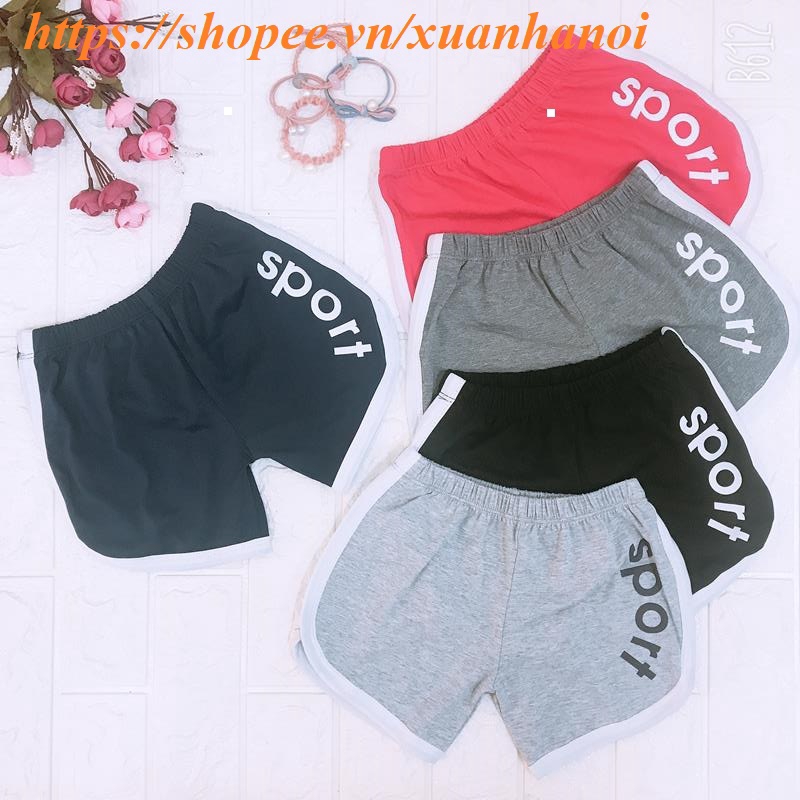 Combo 3 quần đùi thể thao Sport bé gái 10-35kg Chọn mầu