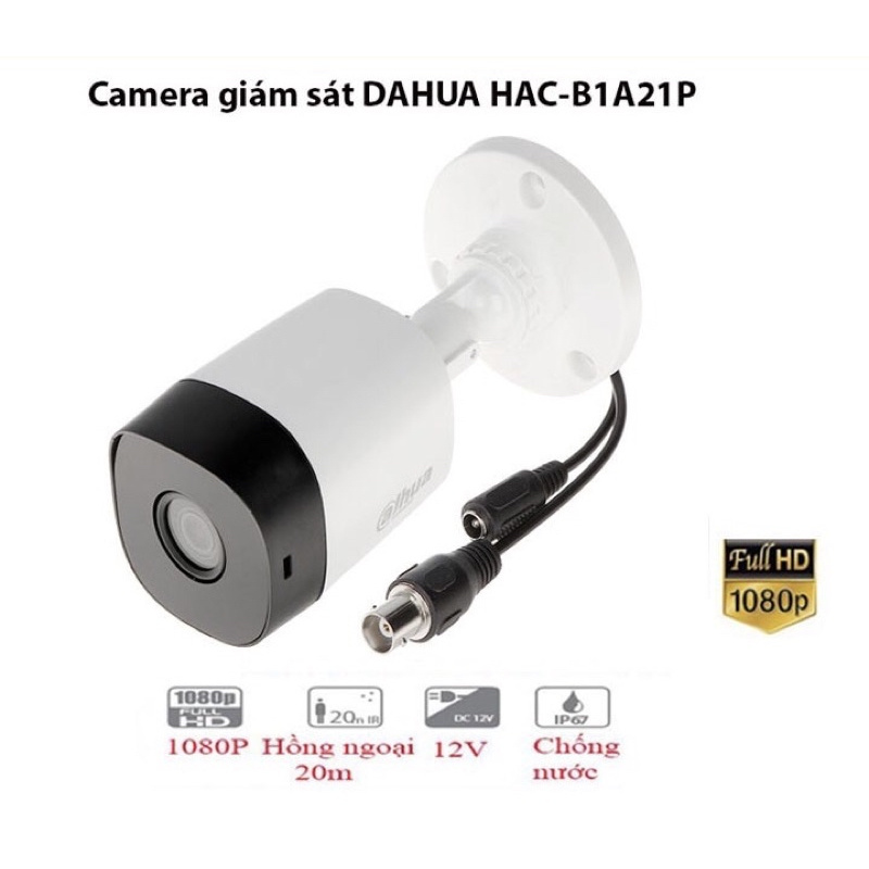 Camera giám sát DAHUA HAC-B1A21P HDCVI Cooper 2MP Tính năng chống ngược sáng,hình ảnh sắc nét,chống thấm nước