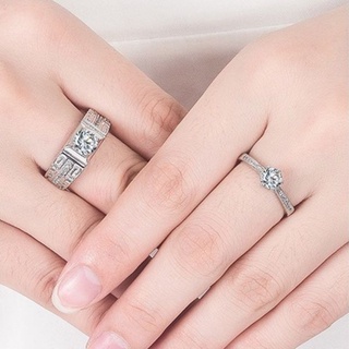 Tặng hộp Nhẫn cặp nạm đá zircon BHN90