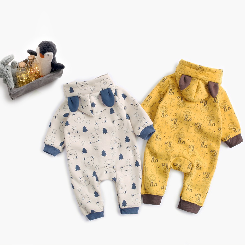 Sanlutoz Winter Baby Boys Bodysuits Cute Cartoon Printing