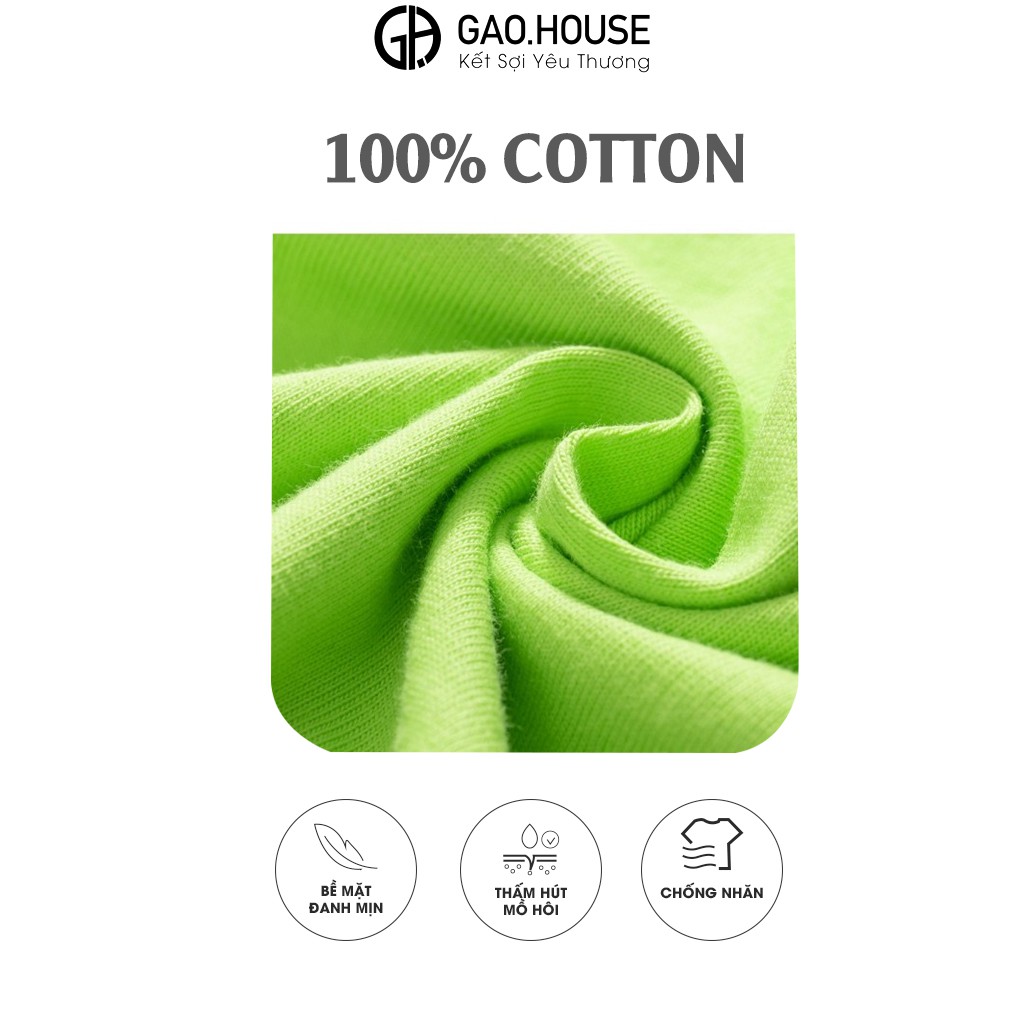 Áo thun nam nữ cộc tay Gạo House cotton màu xanh lá chữ TNT- LAB Spaceman