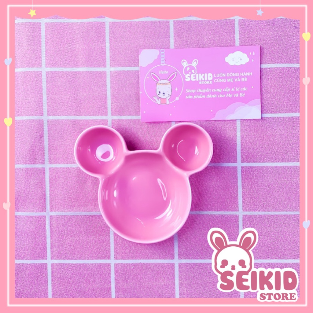 Bát sứ ăn dặm cao cấp mini cho bé hình Mickey đủ màu Seikid Store 40ml V5