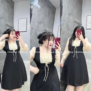 Đầm Yếm Phối Tơ [ TNT Shop Bigsize 60kg - 90kg ] Ảnh thật 100%