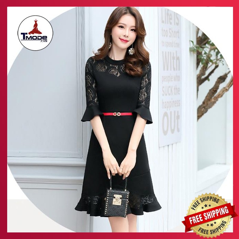 [VIDEO + ẢNH THẬT] ĐẦM CAO CẤP PHỐI REN DỰ TIỆC ĐUÔI CÁ THỜI TRANG CÓ SIZE XXL | BigBuy360 - bigbuy360.vn