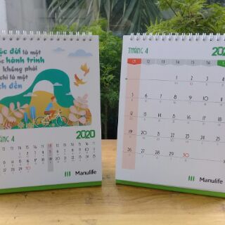 Lịch bàn Manulife 2020