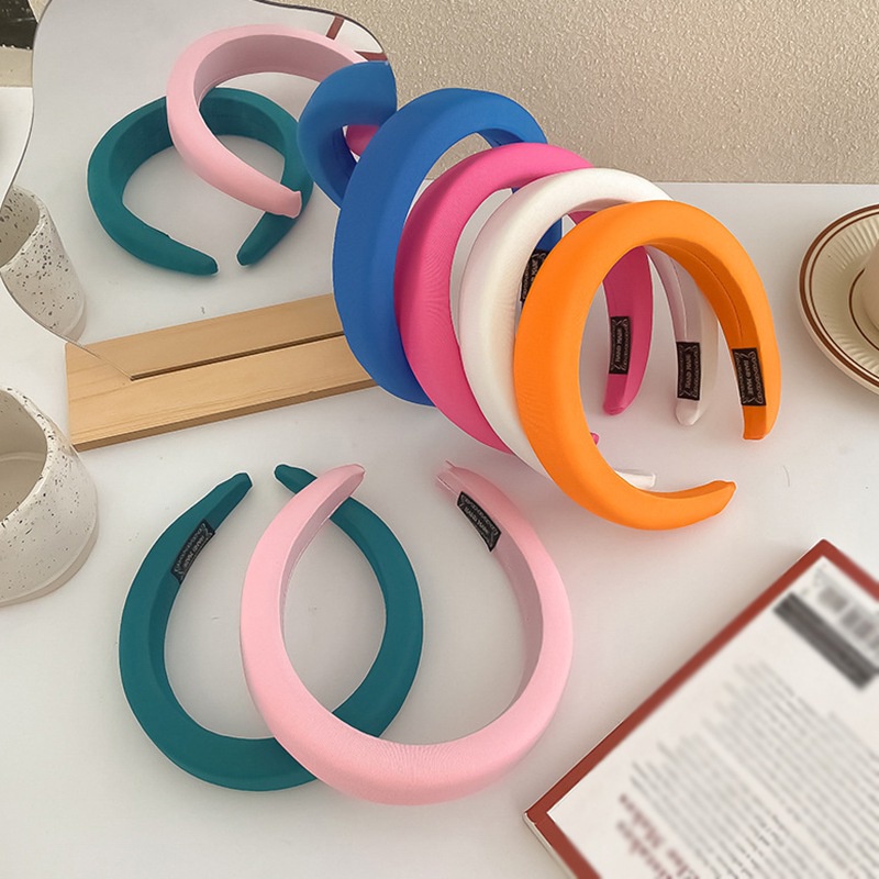 Cài tóc bằng xốp màu trơn phong cách đơn giản thời trang Hàn Quốc cho nữ