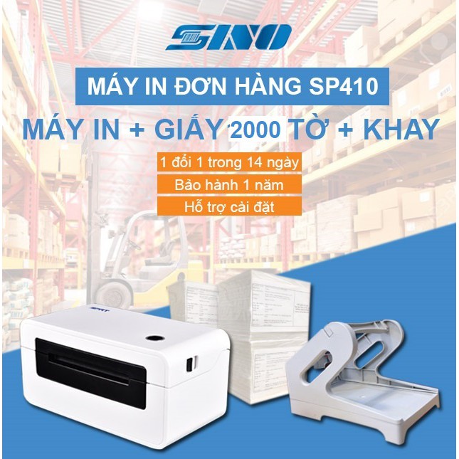 Combo Máy in đơn hàng + Khay + 2000 tờ khổ A6 IN KHÔNG CẦN MỰC