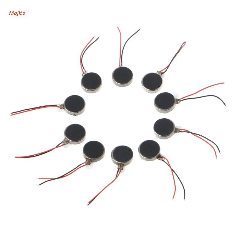 Mojito 10x DC 3V 70mA 12000±2500RPM Phone Coin Flat Vibrating Vibration Motor