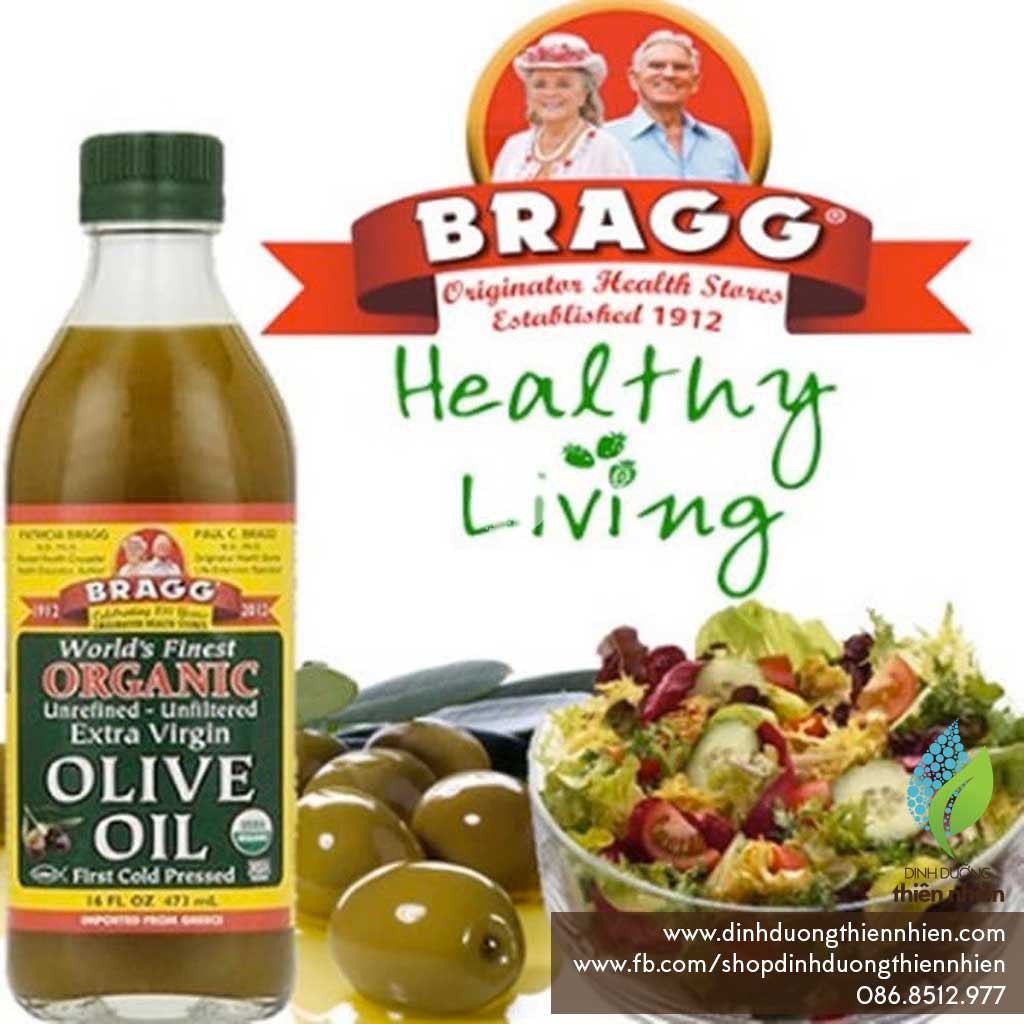 Dầu Olive  Ép Lạnh Hữu Cơ Bragg Organic Extra Virgin Olive Oil_Loại Thượng Hạng PREMIUM