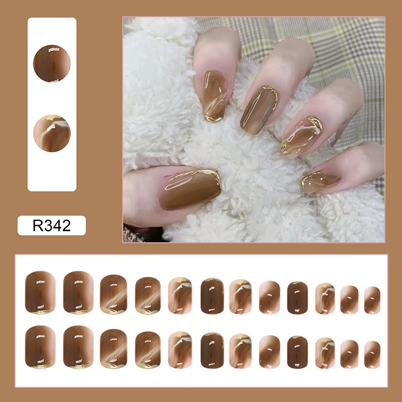 Hộp 24 Móng Tay Giả Che Phủ Toàn Diện 24 Móng R341-R360