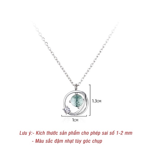 Dây Chuyền Bạc 925 Hình Quả Cầu Đính Đá Màu Xanh Cho Nữ - DB2365 - Bảo Ngọc Jewelry
