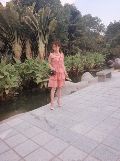 Đầm voan tầng nơ eo phối ren 🍓🍓🍓