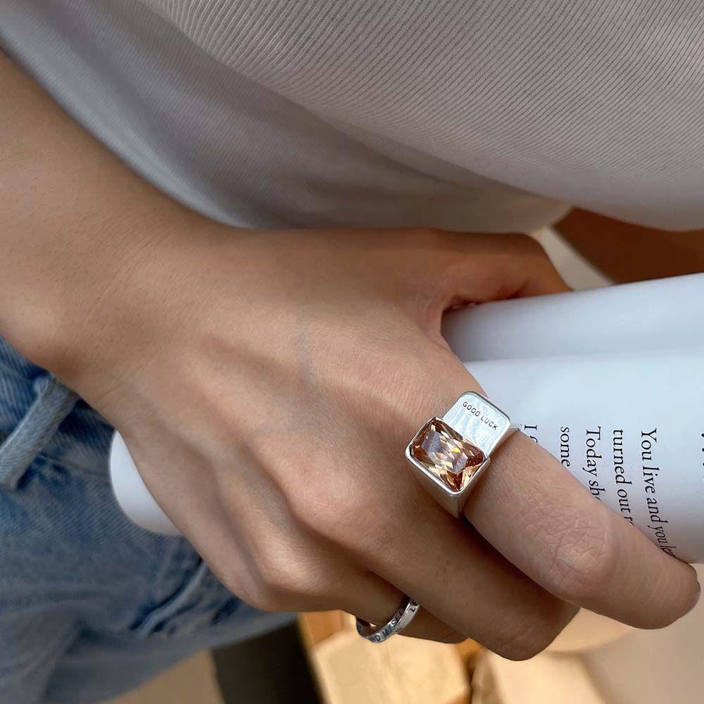 JARRED Nhẫn Hở Hình Bánh Sâm Panh May Mắn Phong Cách Hip Hop Thời Trang Dự Tiệc Cho Cặp Đôi