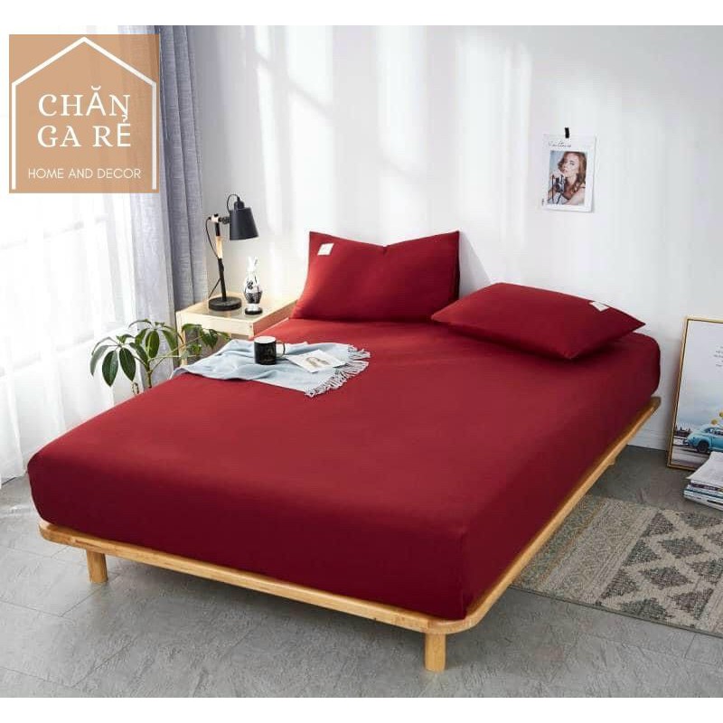 Bộ ga giường và vỏ gối cottong TC hàng nhập khẩu không bai, không xù giặt giũ thoải mái đủ kích thước 1m2 1m6 1m8