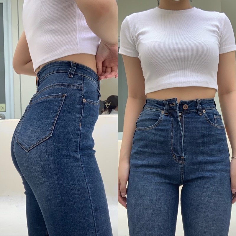 [NEW] Quần jean nữ lưng siêu cao dáng slimfit màu đậm, ôm vừa hàng cao cấp - Ms01