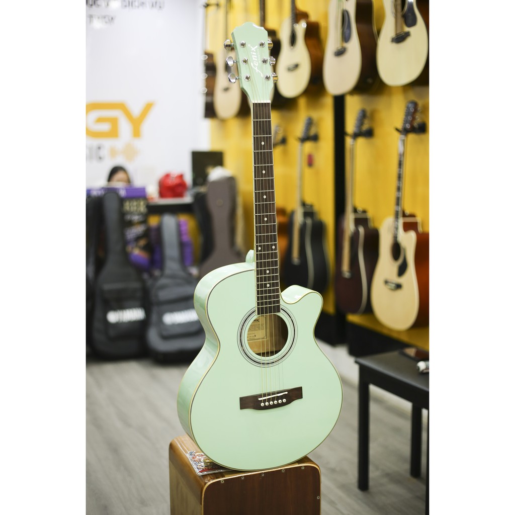 Tặng Full Phụ Kiện Bao đàn, Capo, Pick-Ảnh chụp thực tế -Đàn Guitar Acoustic Fenix Xanh Ngọc