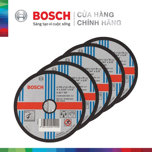 Combo 5 Đá cắt Bosch 100x1.2x16mm (sắt)