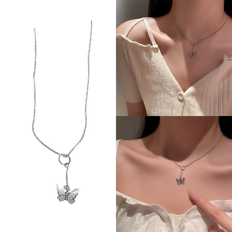 Vòng cổ mặt hình bướm thời trang Nhật Hàn 2021 tinh tế cho nữ JP6