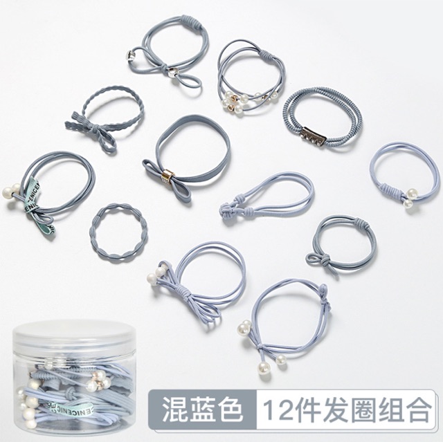 Bộ 12 dây cột tóc xinh xắn
