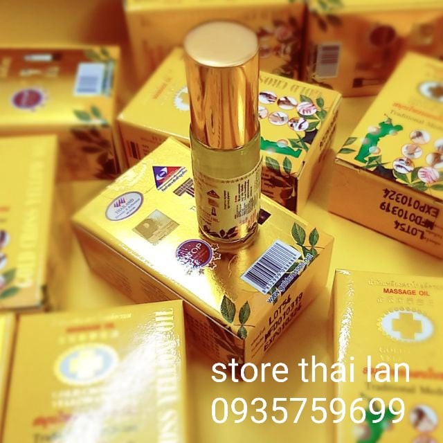 Dầu thảo dược thập tự vàng Thái Lan chai lăn nhỏ 5ml