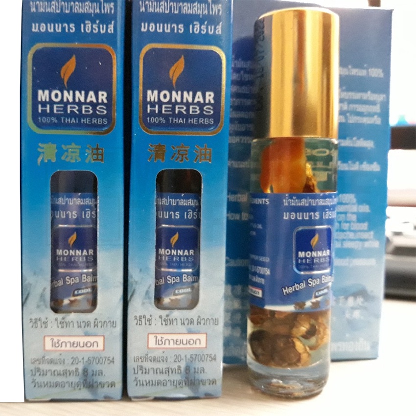 01 Chai Dầu Lạnh Thảo Dược Monnar Herbs Thái Lan 8ml (Cool Balm cũ)