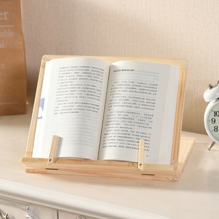 Foldable Wooden Cook Book Stand Reading Book Recipe Holder with Page Paper Clips