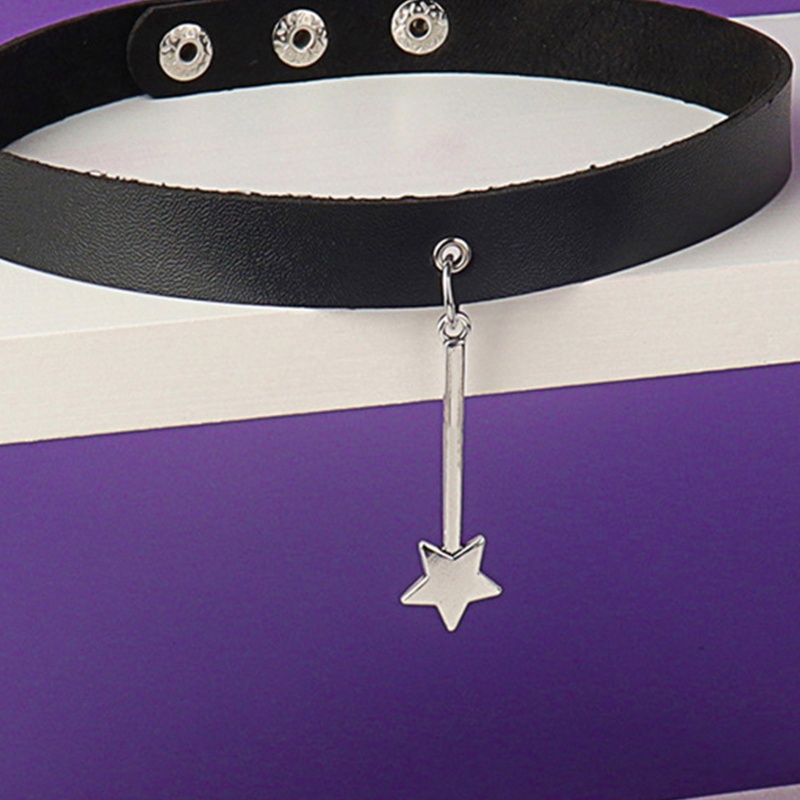 Vòng Cổ Choker Bằng Da Phong Cách Gothic Thời Trang