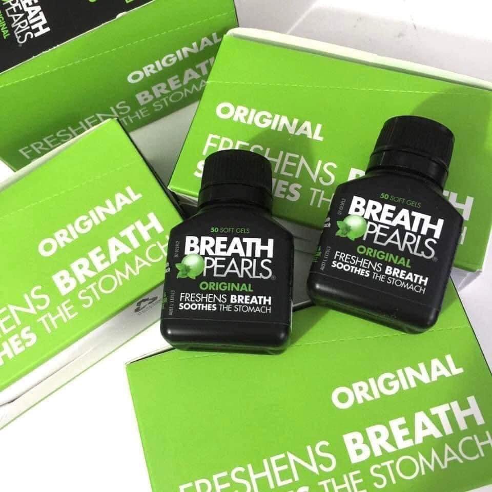 Viên Uống Thơm Miệng Thảo Dược Breath Pearls 50 Viên Úc Chính Hãng Khử Mùi Hôi Miệng Date Mới Nhất