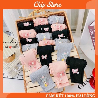 Quần legging chất cotton len zip cho bé gái size 7-20kg
