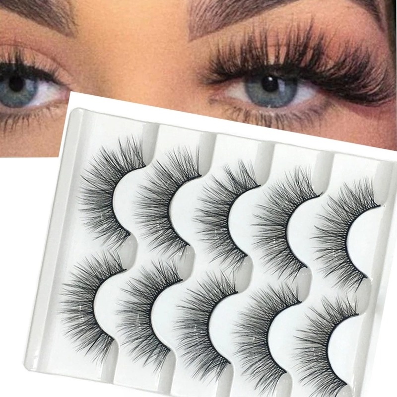 Set 10 Cặp Lông Mi Giả 3d Handmade Dày/Dài Tự Nhiên Trang Điểm Làm Đẹp