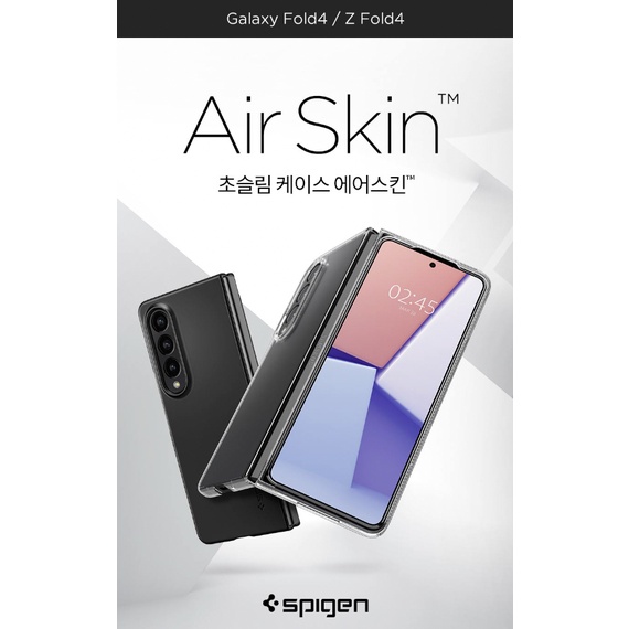 Ốp điện thoại Spigen màu đen/ mơ/ trong suốt siêu mỏng cho Galaxy Z Fold 4 Air