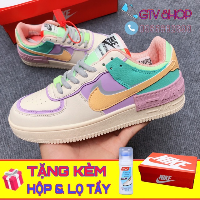 [FULL BOX - FULL BILL &amp; QUÀ TÙY CHỌN] Giày thể thao sneaker AF1 chất da nhăn Hoa cúc và 7 màu, size 36-40.     .