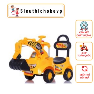 Xe cẩu chòi chân có tựa lưng, thùng để đồ và nhạc cho bé