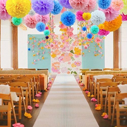 Set 12 Quả Cầu Hoa Giấy Trang Trí Tiệc