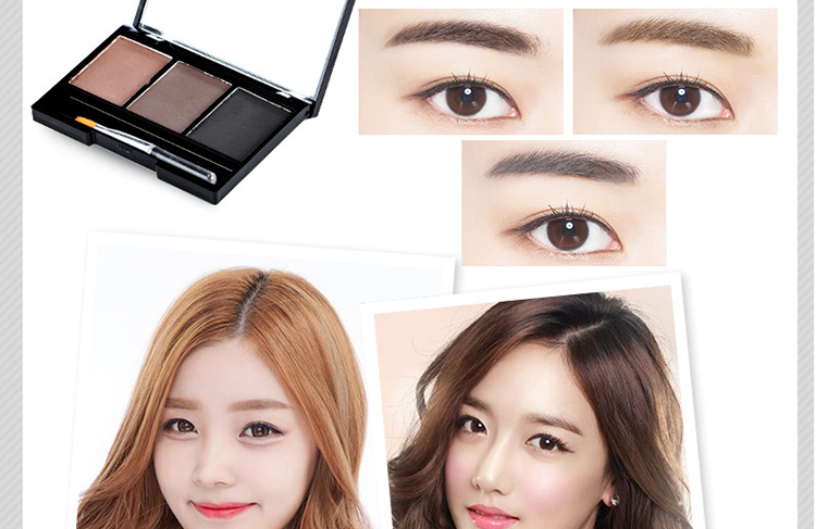Bảng phấn tán lông mày ba màu không thấm nước chống nhòe dễ lên màu cao cấp